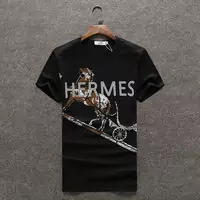 2017 hommes hermes t-shirts mercerized cotton big chevaux noir